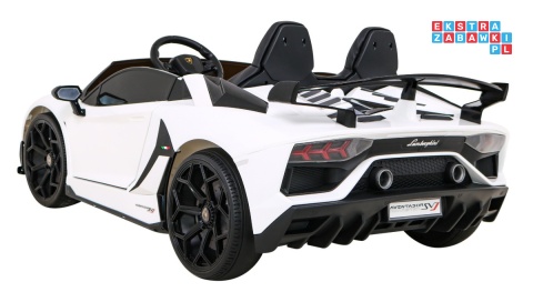 [SX2028] Lamborghini SVJ DRIFT 24V/7Ah z funkcją drift LED, koła EVA, pilot - biały