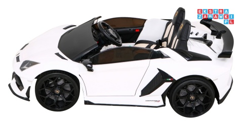 [SX2028] Lamborghini SVJ DRIFT 24V/7Ah z funkcją drift LED, koła EVA, pilot - biały