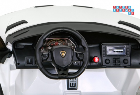 [SX2028] Lamborghini SVJ DRIFT 24V/7Ah z funkcją drift LED, koła EVA, pilot - biały