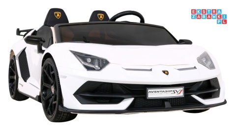 [SX2028] Lamborghini SVJ DRIFT 24V/7Ah z funkcją drift LED, koła EVA, pilot - biały