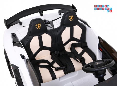 [SX2028] Lamborghini SVJ DRIFT 24V/7Ah z funkcją drift LED, koła EVA, pilot - biały