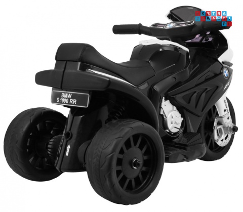 [JT5188] Motocykl BMW S1000 RR Mini trójkołowy na akumulator 6V/4Ah Dźwięki LED - czarny