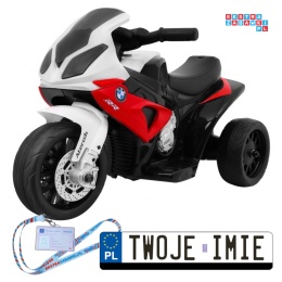 [JT5188] Motocykl BMW S1000 RR Mini trójkołowy na akumulator 6V/4Ah Dźwięki LED - czerwony