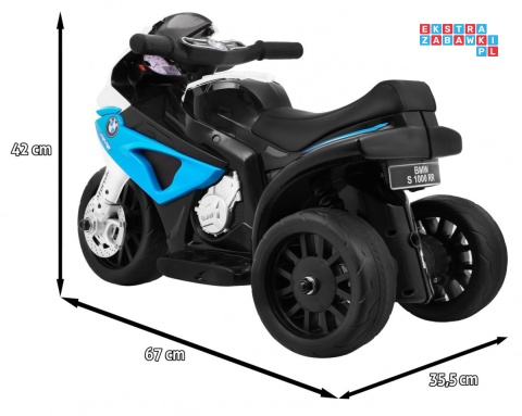 [JT5188] Motocykl BMW S1000 RR Mini trójkołowy na akumulator 6V/4Ah Dźwięki LED - niebieski