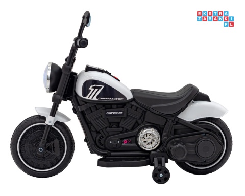 [AHL008] Motorek Chopper FASTER na akumulator 1x20W 6V/4.5Ah Radio FM Panel audio LED - biały