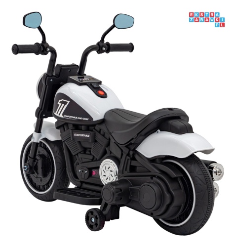 [AHL008] Motorek Chopper FASTER na akumulator 1x20W 6V/4.5Ah Radio FM Panel audio LED - biały