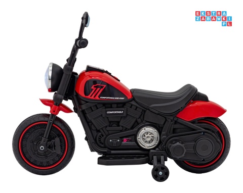 [AHL008] Motorek Chopper FASTER na akumulator 1x20W 6V/4.5Ah Radio FM Panel audio LED - czerwony