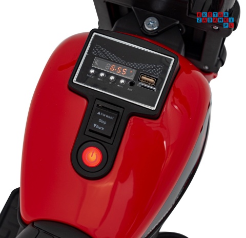 [AHL008] Motorek Chopper FASTER na akumulator 1x20W 6V/4.5Ah Radio FM Panel audio LED - czerwony