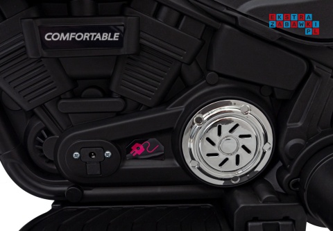 [AHL008] Motorek Chopper FASTER na akumulator 1x20W 6V/4.5Ah Radio FM Panel audio LED - różowy