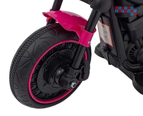 [AHL008] Motorek Chopper FASTER na akumulator 1x20W 6V/4.5Ah Radio FM Panel audio LED - różowy