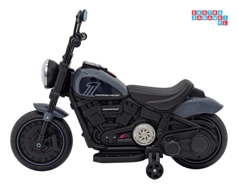 [AHL008] Motorek Chopper FASTER na akumulator 1x20W 6V/4.5Ah Radio FM Panel audio LED - czarny