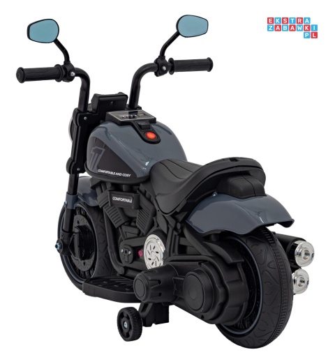 [AHL008] Motorek Chopper FASTER na akumulator 1x20W 6V/4.5Ah Radio FM Panel audio LED - czarny