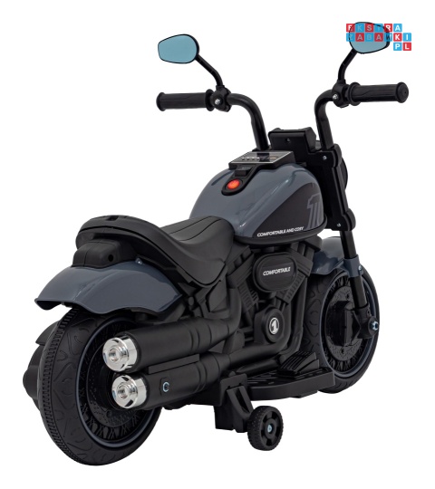 [AHL008] Motorek Chopper FASTER na akumulator 1x20W 6V/4.5Ah Radio FM Panel audio LED - czarny