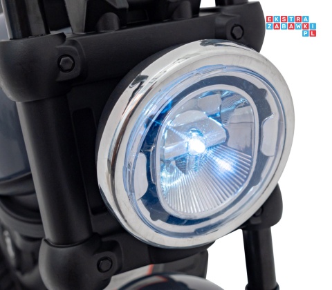 [AHL008] Motorek Chopper FASTER na akumulator 1x20W 6V/4.5Ah Radio FM Panel audio LED - czarny