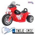 [JT568] Motorek Chopper trójkołowy na akumulator 1x20W 6V/4.5Ah Dźwięki Światła LED - czerwony