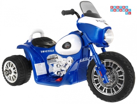 [JT568] Motorek Chopper trójkołowy na akumulator 1x20W 6V/4.5Ah Dźwięki Światła LED - niebieski