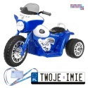 [JT568] Motorek Chopper trójkołowy na akumulator 1x20W 6V/4.5Ah Dźwięki Światła LED - niebieski