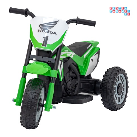 [H5] Motorek Cross Honda CRF 450R na akumulator 1x30W 6V/4,5Ah Gumowy Bieżnik Klakson - zielony