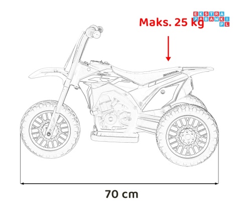 [H5] Motorek Cross Honda CRF 450R na akumulator 1x30W 6V/4,5Ah Gumowy Bieżnik Klakson - zielony