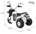 [JC916] Motorek MiniBike na akumulator ok.25W 6V/4.5Ah Dźwięki LED Ekoskóra - biały