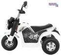 [JC916] Motorek MiniBike na akumulator ok.25W 6V/4.5Ah Dźwięki LED Ekoskóra - biały