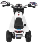 [JC916] Motorek MiniBike na akumulator ok.25W 6V/4.5Ah Dźwięki LED Ekoskóra - biały