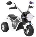 [JC916] Motorek MiniBike na akumulator ok.25W 6V/4.5Ah Dźwięki LED Ekoskóra - biały