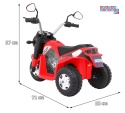 [JC916] Motorek MiniBike na akumulator ok.25W 6V/4.5Ah Dźwięki LED Ekoskóra - czerwony