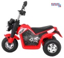 [JC916] Motorek MiniBike na akumulator ok.25W 6V/4.5Ah Dźwięki LED Ekoskóra - czerwony