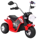 [JC916] Motorek MiniBike na akumulator ok.25W 6V/4.5Ah Dźwięki LED Ekoskóra - czerwony