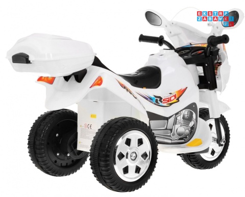 [LL1188] Motorek Trójkołowy BJX-088 dla najmłodszych na akumulator 1x18W 6V/4,5Ah Dźwięki Światła - biały