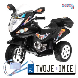 [LL1188] Motorek Trójkołowy BJX-088 dla najmłodszych na akumulator 1x18W 6V/4,5Ah Dźwięki Światła - czarny