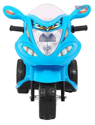 Niebieski Motorek Trójkołowy BJX-088 na akumulator - 1x18W, 6V/4,5Ah, Dźwięki, Światła - [LL1188]