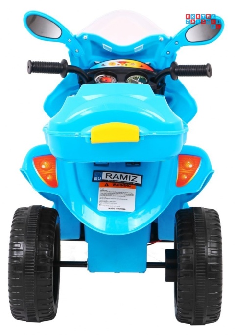 [LL1188] Motorek Trójkołowy BJX-088 dla najmłodszych na akumulator 1x18W 6V/4,5Ah Dźwięki Światła - niebieski