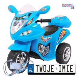 [LL1188] Motorek Trójkołowy BJX-088 dla najmłodszych na akumulator 1x18W 6V/4,5Ah Dźwięki Światła - niebieski