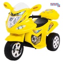 [LL1188] Motorek Trójkołowy BJX-088 dla najmłodszych na akumulator 1x18W 6V/4,5Ah Dźwięki Światła - żółty