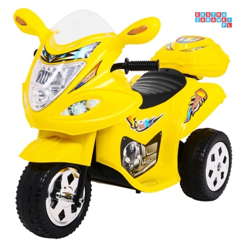[LL1188] Motorek Trójkołowy BJX-088 dla najmłodszych na akumulator 1x18W 6V/4,5Ah Dźwięki Światła - żółty