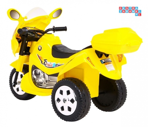 [LL1188] Motorek Trójkołowy BJX-088 dla najmłodszych na akumulator 1x18W 6V/4,5Ah Dźwięki Światła - żółty