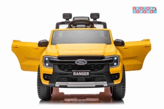 Żółty Ford Ranger Lift na akumulator - 2x35W, 12V/4.5Ah, ekoskóra, wolny start, EVA, bluetooth - [PA.707]