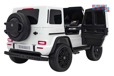 [DK-G63.STRONG] Mercedes Benz G63 AMG XXL STRONG dwuosobowy na akumulator 2x280W 24V/20Ah EVA LED Bluetooth - biały