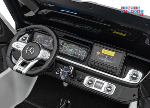 [DK-G63.STRONG] Mercedes Benz G63 AMG XXL STRONG dwuosobowy na akumulator 2x280W 24V/20Ah EVA LED Bluetooth - biały