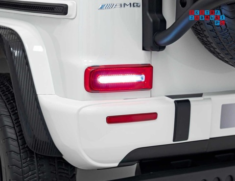 [DK-G63.STRONG] Mercedes Benz G63 AMG XXL STRONG MP4 dwuosobowy na akumulator 2x280W 24V/20Ah Panel MP4 Bluetooth - biały