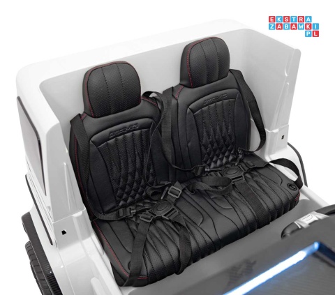 [DK-G63.STRONG] Mercedes Benz G63 AMG XXL STRONG MP4 dwuosobowy na akumulator 2x280W 24V/20Ah Panel MP4 Bluetooth - biały