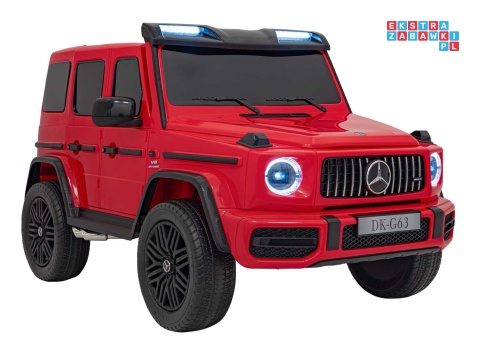 [DK-G63.STRONG] Mercedes Benz G63 AMG XXL STRONG MP4 dwuosobowy na akumulator 2x280W 24V/20Ah Panel MP4 Bluetooth - czerwony
