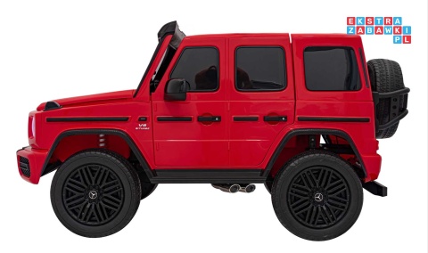 [DK-G63.STRONG] Mercedes Benz G63 AMG XXL STRONG MP4 dwuosobowy na akumulator 2x280W 24V/20Ah Panel MP4 Bluetooth - czerwony