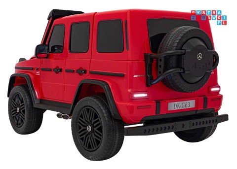 [DK-G63.STRONG] Mercedes Benz G63 AMG XXL STRONG MP4 dwuosobowy na akumulator 2x280W 24V/20Ah Panel MP4 Bluetooth - czerwony