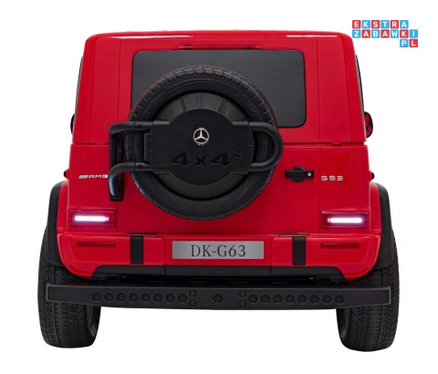 [DK-G63.STRONG] Mercedes Benz G63 AMG XXL STRONG MP4 dwuosobowy na akumulator 2x280W 24V/20Ah Panel MP4 Bluetooth - czerwony