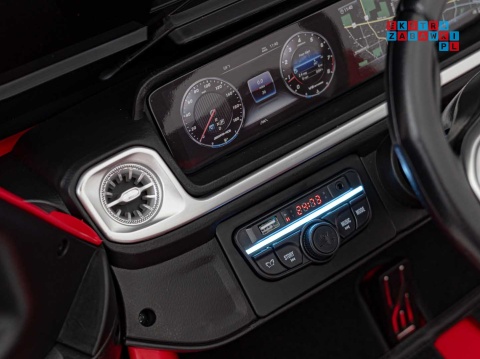 [DK-G63.STRONG] Mercedes Benz G63 AMG XXL STRONG MP4 dwuosobowy na akumulator 2x280W 24V/20Ah Panel MP4 Bluetooth - czerwony