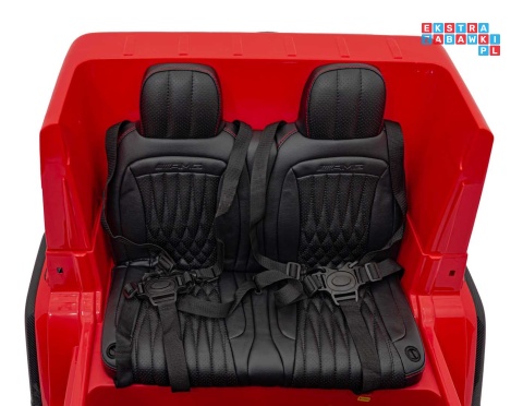 [DK-G63.STRONG] Mercedes Benz G63 AMG XXL STRONG MP4 dwuosobowy na akumulator 2x280W 24V/20Ah Panel MP4 Bluetooth - czerwony