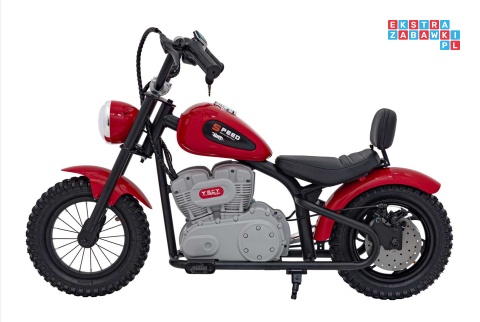 [A9902] Motocykl SPEED Power na akumulator 1x250W 24V/7Ah silnik bezszczotkowy pompowane opony - czerwony